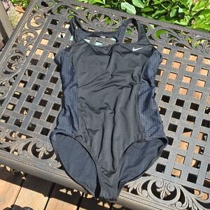 Nike Women's Black Mesh One-Piece Swimsuit